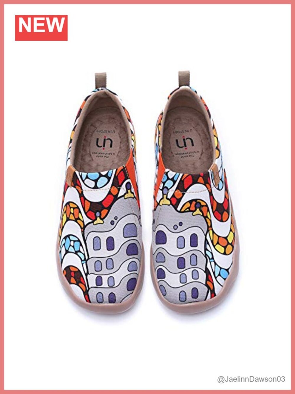 Artistic Slip-On Canvas Loafers Lightweight Travel Flats Women Casual